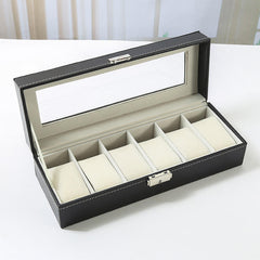 Premium Quality 6 Slots Display Watch Storage Case Watch Box for Men Valentine Gift