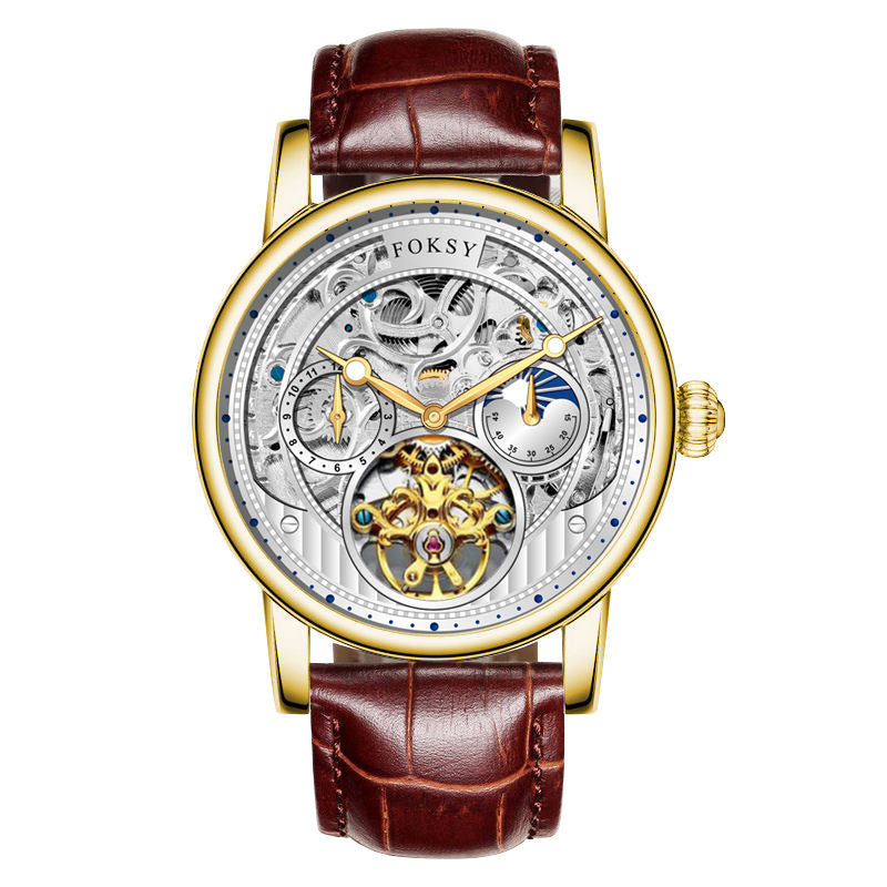 Wholesale Custom Moon Phase Tourbillon Men Watch Wrist Luxury Automatic Movement