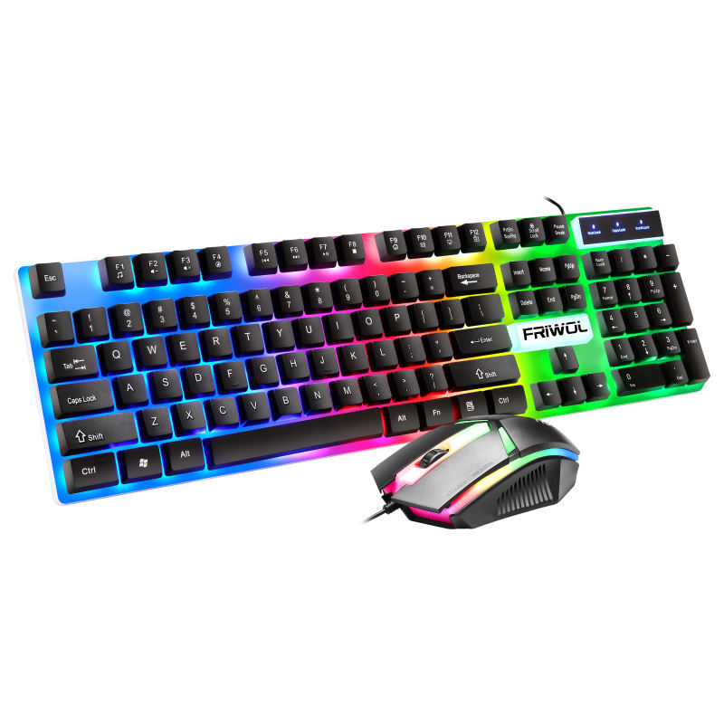 Factory Customized RGB LED Backlight Gaming Keyboard Mouse Combo Set New Custom Language Teclado Klavye Keyboard and Mouse