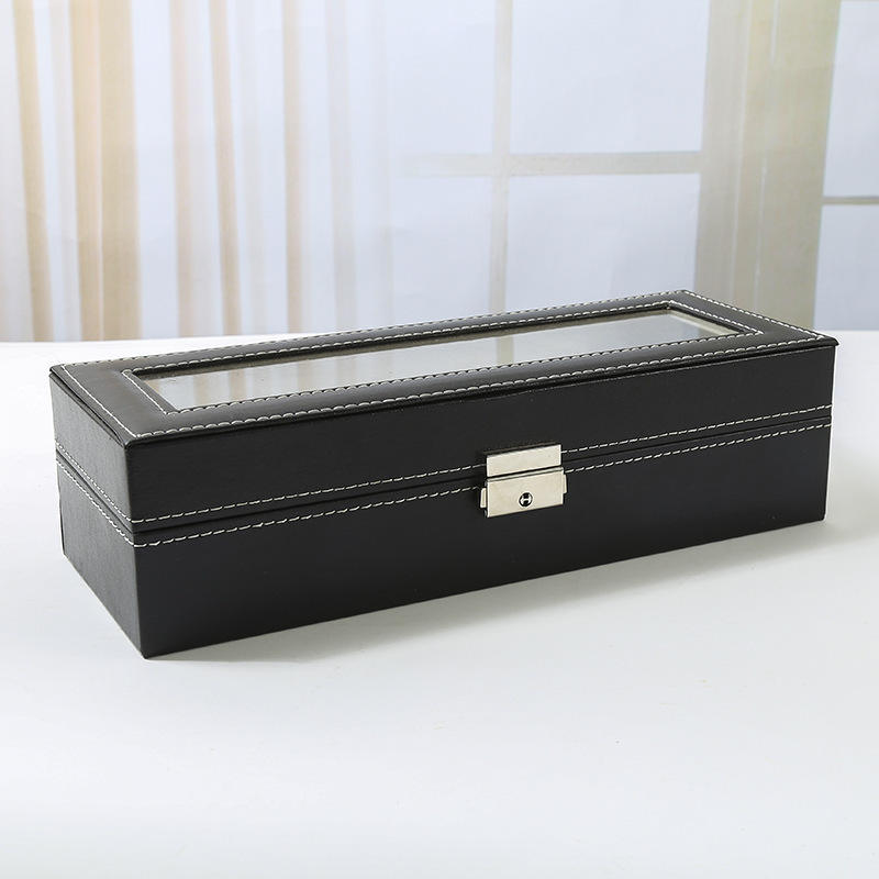 Premium Quality 6 Slots Display Watch Storage Case Watch Box for Men Valentine Gift