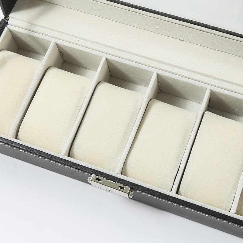 Premium Quality 6 Slots Display Watch Storage Case Watch Box for Men Valentine Gift
