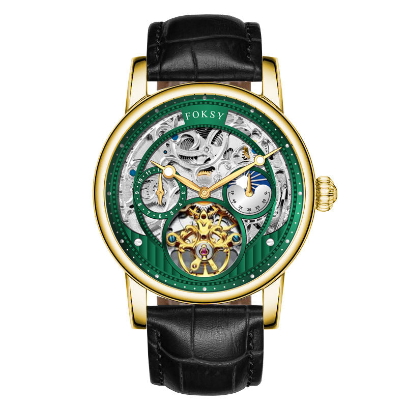 Wholesale Custom Moon Phase Tourbillon Men Watch Wrist Luxury Automatic Movement
