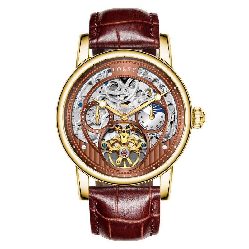 Wholesale Custom Moon Phase Tourbillon Men Watch Wrist Luxury Automatic Movement