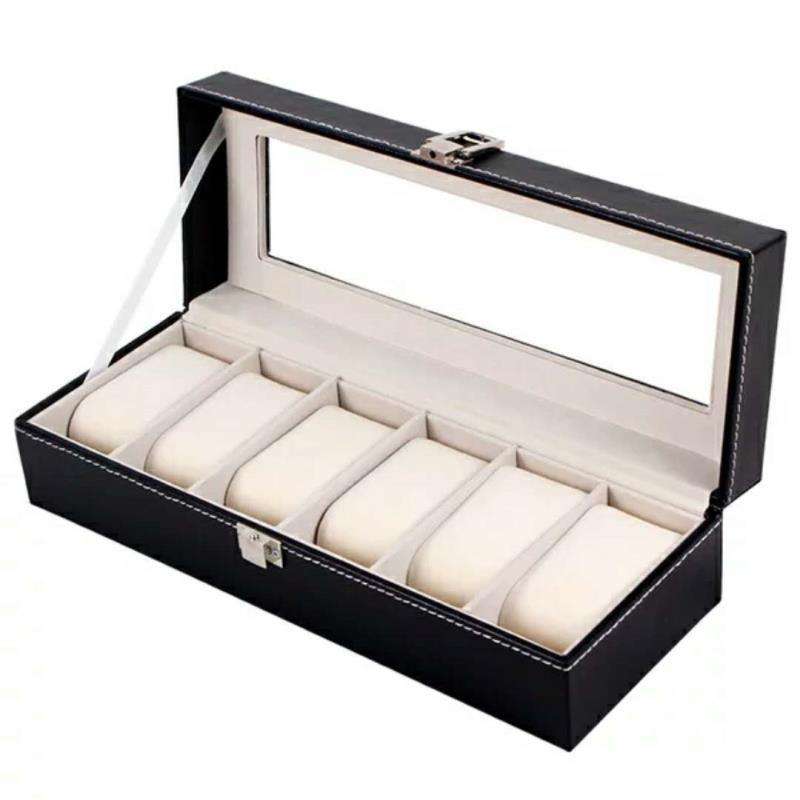 Premium Quality 6 Slots Display Watch Storage Case Watch Box for Men Valentine Gift
